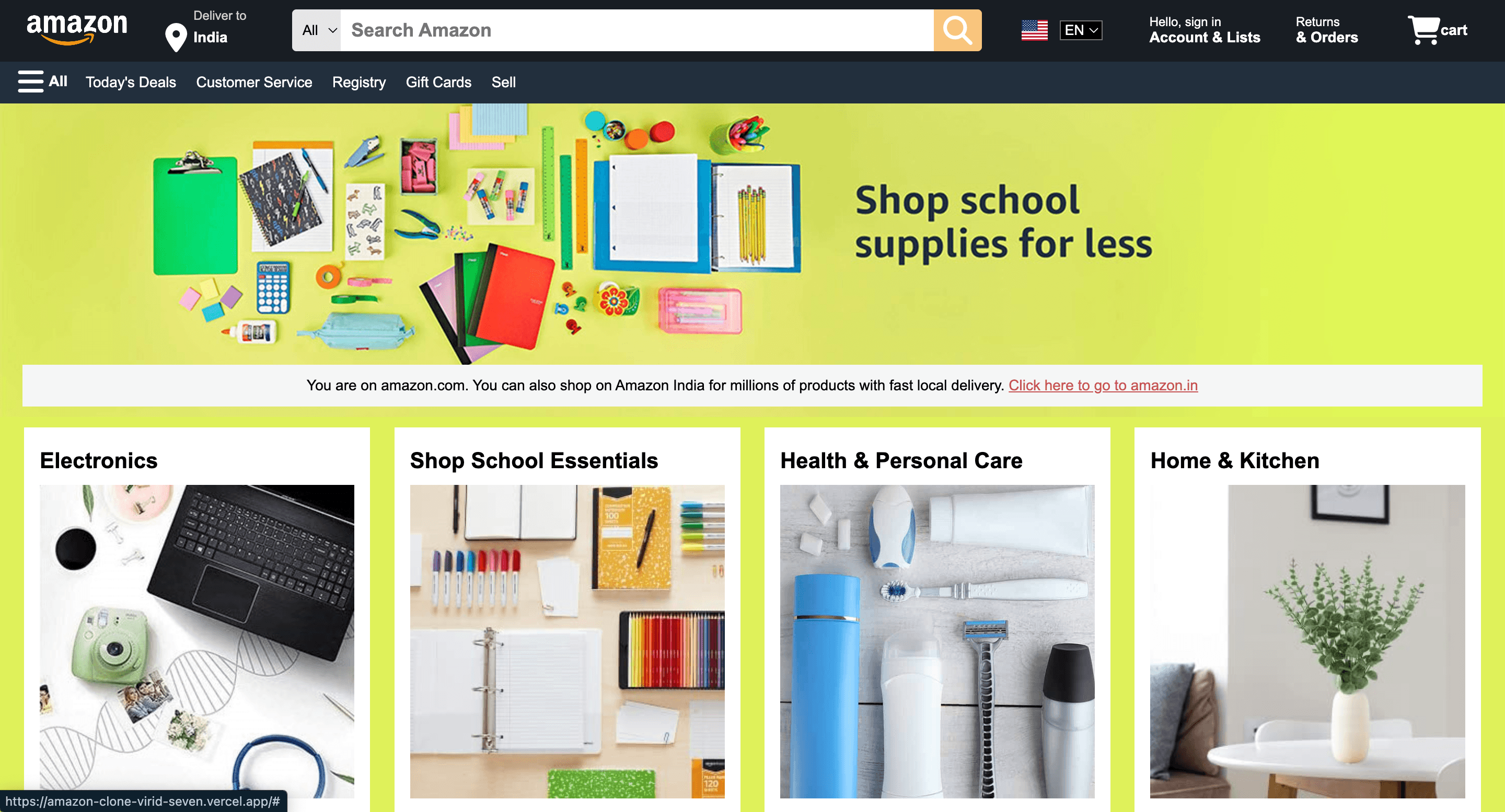 Amazon Homepage Clone